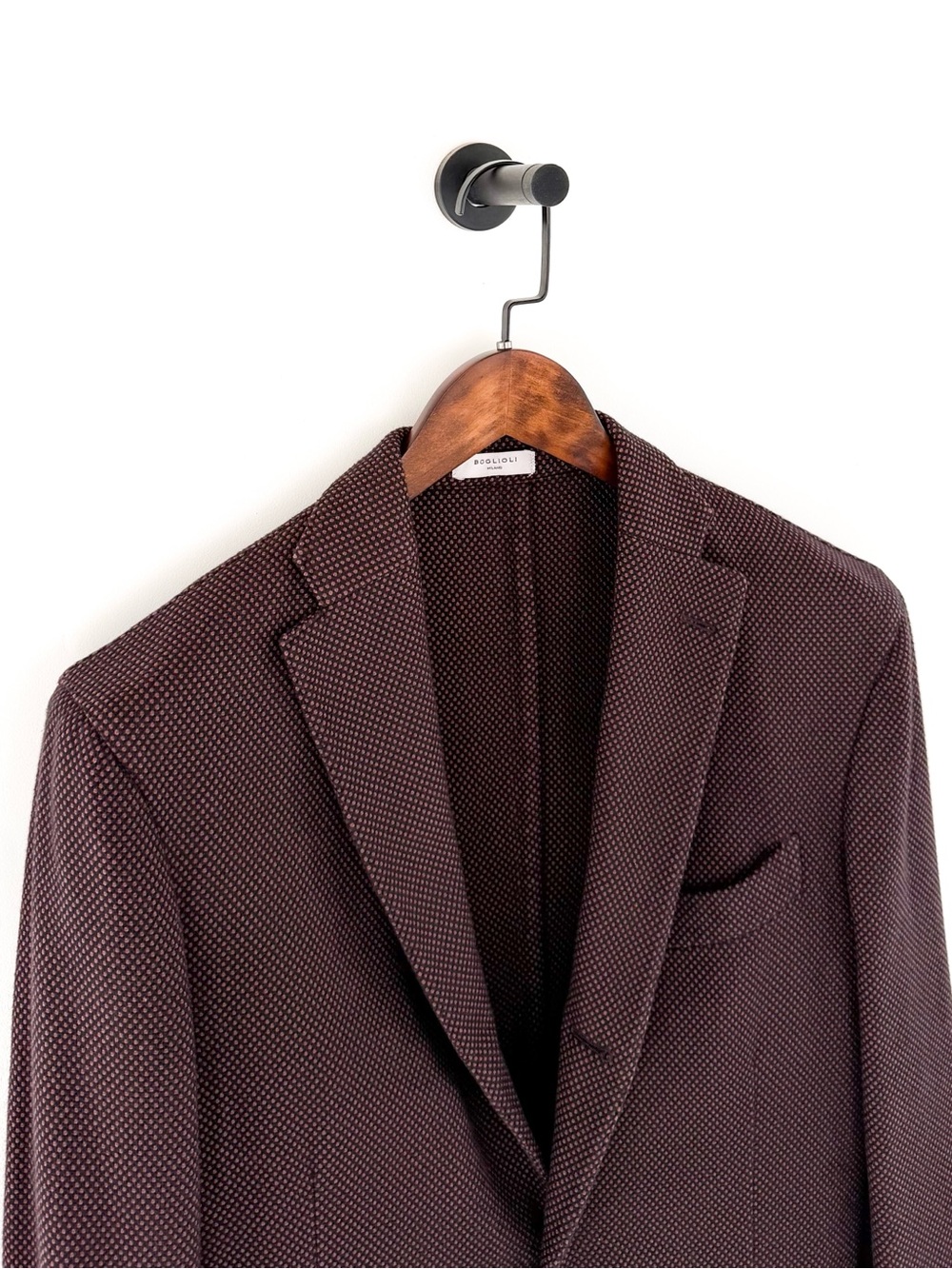NEW Boglioli K Jacket Textured Blazer Cotton Sport Coat Men's 38R Black Maroon - Picture 7 of 16